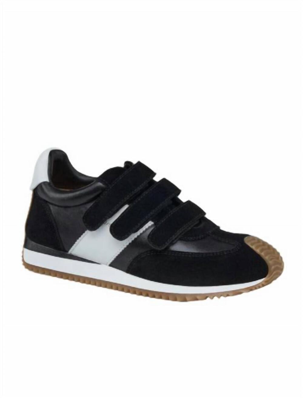 NEW J/SLIDES women's lyla sneakers in black/white